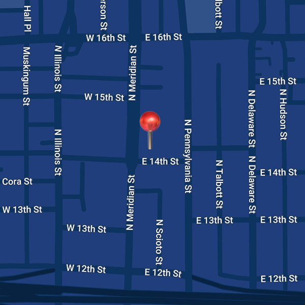 Map location of REVelry: 1401 N Meridian St. Indianapolis, IN